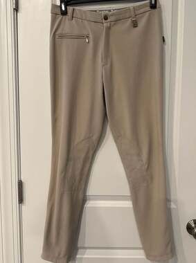 Devon Aire Elite USPC Versailles Ribbed Knee Patch Riding Breeches Tan 30L